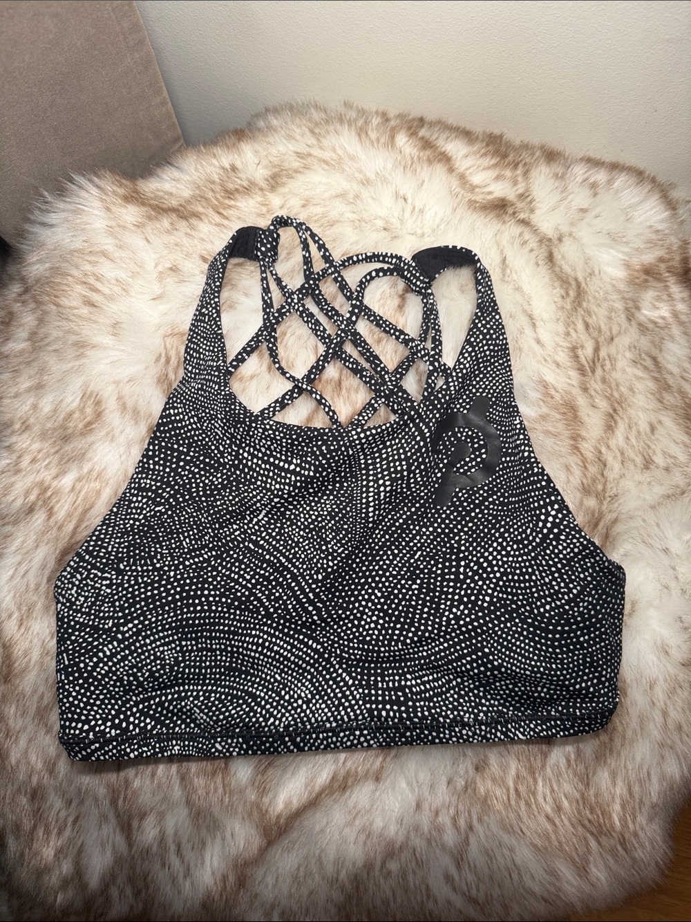 lululemon athletica Black and White Strappy Sports Bra